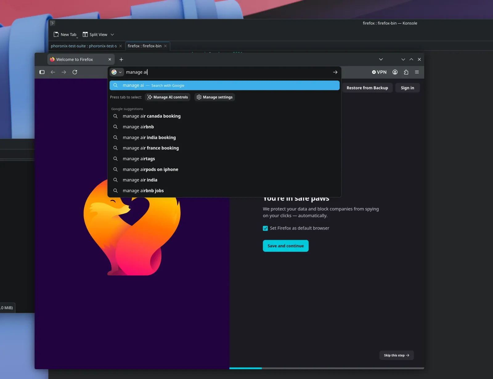 Firefox 154 Integrates New "Manage AI" Quick Action