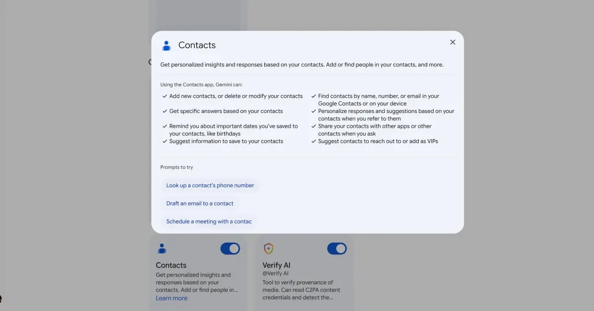 Gemini App Integrates Google Contacts for Smarter Interactions
