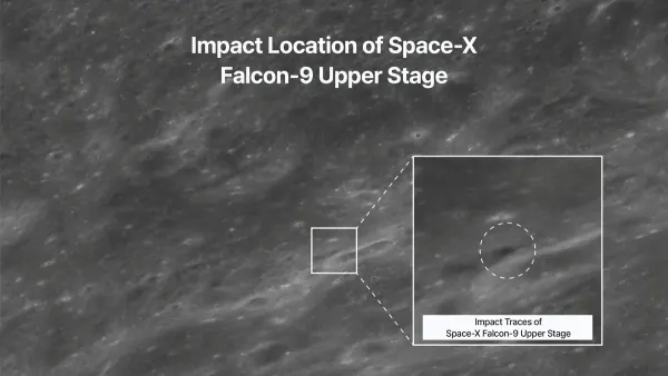 SpaceX Rocket Upper Stage Leaves New Crater on Moon