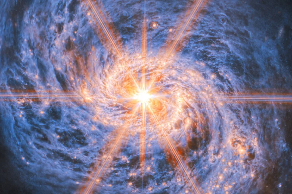 NASA Webb Telescope Captures Luminous Heart of Spiral Galaxy M77