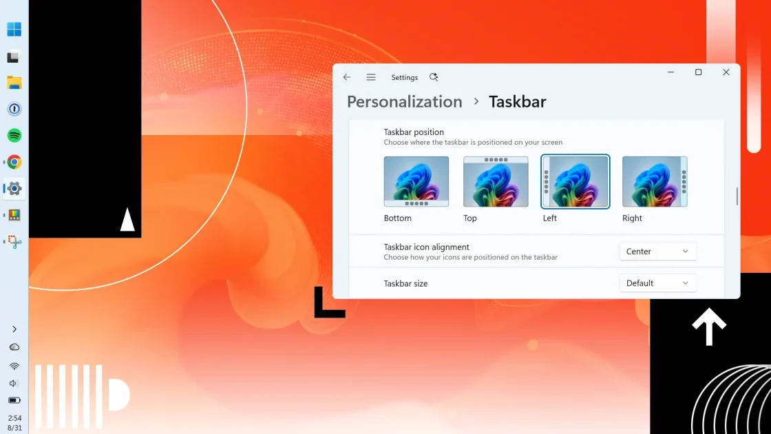 Windows 11 Taskbar Returns to Top: New Options Arrive